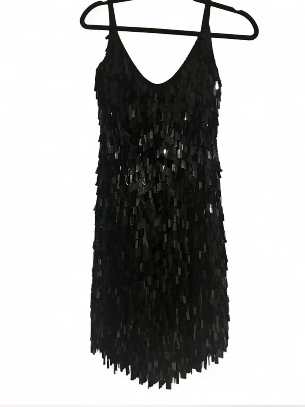 Vintage Black Tie Oleg Cassini Silk Beaded
Paillette Dress 100% silk 8